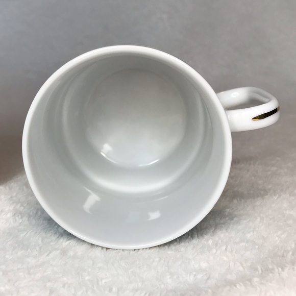 4 Vintage Chinese stackable coffee tea espresso mugs teal blue pattern gold trim - Picture 6 of 7